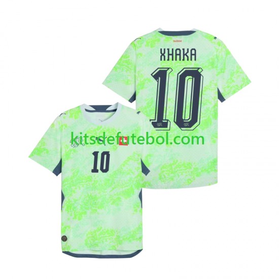 Camisola Seleção da Suíça Granit Xhaka 10 Homem Equipamento alternativo Mundial 2026 Mangas Curtas