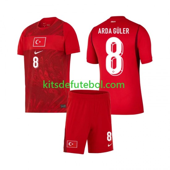 Camisola Seleção da Turca Arda Guler 8 Criança Equipamento principal Mundial 2026 Mangas Curtas