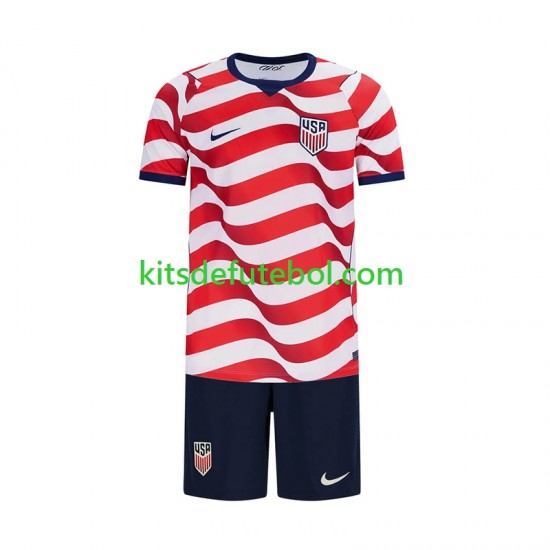 Camisola Seleção da Estados Unidos Criança Equipamento principal Mundial 2026 Mangas Curtas