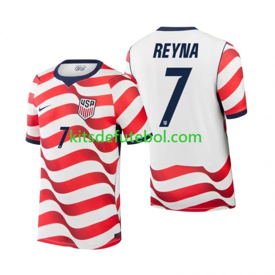 Camisola Seleção da Estados Unidos Giovanni Reyna 7 Homem Equipamento principal Mundial 2026 Mangas Curtas