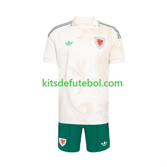Camisola Seleção da Galesa Criança Equipamento alternativo Mundial 2026 Mangas Curtas