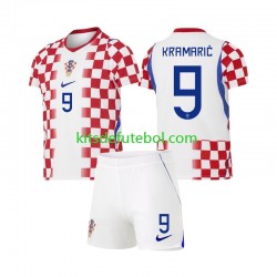 Camisola Seleção da Croata Andrej Kramaric 9 Criança Equipamento principal Mundial 2026 Mangas Curtas