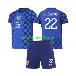 Camisola Seleção da Croata Luka Vuskovic 22 Criança Equipamento alternativo Mundial 2026 Mangas Curtas