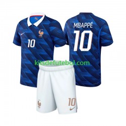 Camisola Seleção da Francesa Kylian Mbappe 10 Criança Equipamento principal Mundial 2026 Mangas Curtas