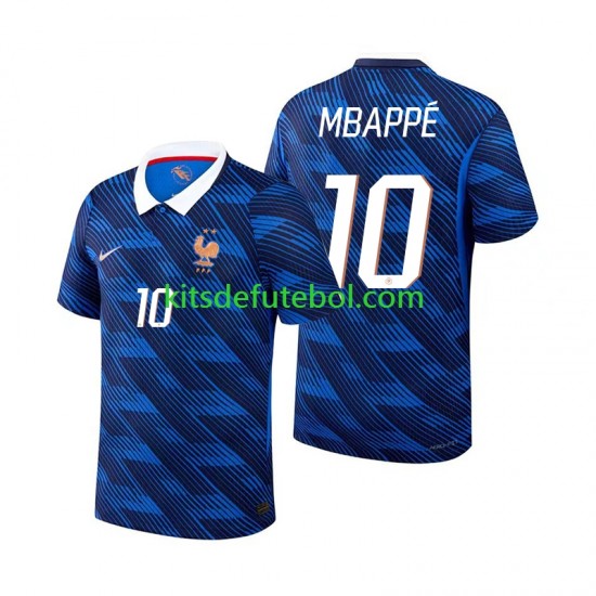 Camisola Seleção da Francesa Kylian Mbappe 10 Homem Equipamento principal Mundial 2026 Mangas Curtas
