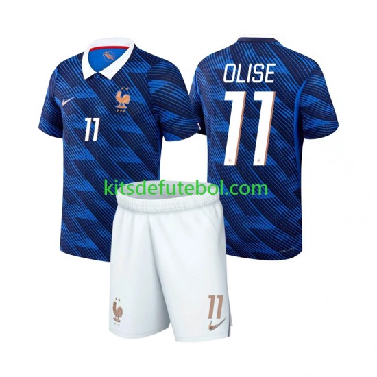 Camisola Seleção da Francesa Michael Olise 11 Criança Equipamento principal Mundial 2026 Mangas Curtas