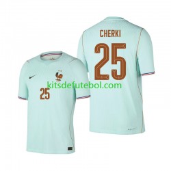 Camisola Seleção da Francesa Rayan Cherki 25 Homem Equipamento alternativo Mundial 2026 Mangas Curtas