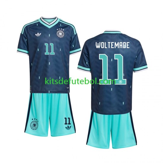 Camisola Seleção da Alemã Nick Woltemade 11 Criança Equipamento alternativo Mundial 2026 Mangas Curtas