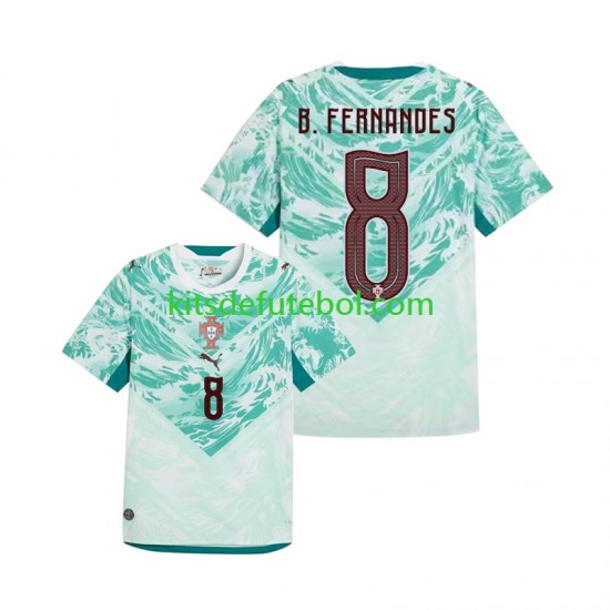Camisola Seleção da Portuguesa Bruno Fernandes 8 Homem Equipamento alternativo Mundial 2026 Mangas Curtas