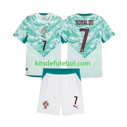 Camisola Seleção da Portuguesa Cristiano Ronaldo 7 Criança Equipamento alternativo 2026 2027 Mangas Curtas