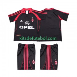 Camisola Retrô AC Milan Criança Terceiro equipamento 2000 2001 Mangas Curtas