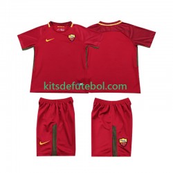Camisola Retrô AS Roma - Criança Equipamento principal 2017 2018 Mangas Curtas