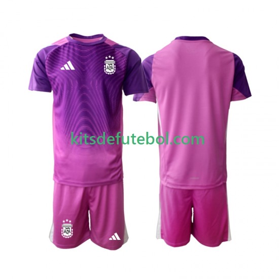 Camisola de Guarda-redes Seleção da Argentina Criança Equipamento principal 2025 Mangas Curtas