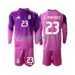 Camisola de Guarda-redes Seleção da Argentina Emiliano Martinez 23 Criança Equipamento principal 2025 Mangas Compridas
