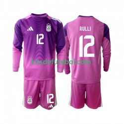 Camisola de Guarda-redes Seleção da Argentina Geronimo Rulli 12 Criança Equipamento principal 2025 Mangas Compridas