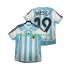 Camisola Retrô Seleção da Argentina MESSI 19 Homem Equipamento principal 2006 Mangas Curtas
