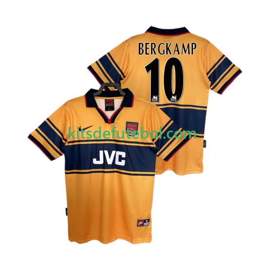 Camisola Retrô Arsenal BERGKAMP10 Homem Equipamento alternativo 1997 1999 Mangas Curtas