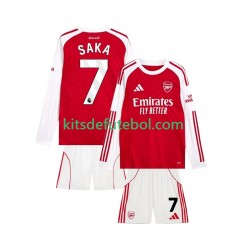 Camisola Arsenal Bukayo Saka 7 Criança Equipamento principal 2025-2026 Mangas Compridas