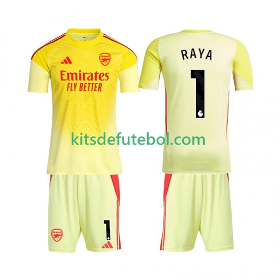 Camisola de Guarda-redes Arsenal Raya 1 Criança Equipamento principal 2025-2026 Mangas Curtas