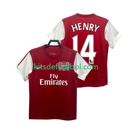 Camisola Retrô Arsenal HENRY 14 Homem Equipamento principal 2011 2012 Mangas Curtas