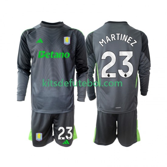 Camisola de Guarda-redes Aston Villa Emiliano Martinez 23 Criança Equipamento principal 2025-2026 Mangas Compridas