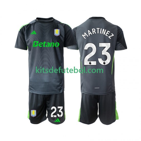 Camisola de Guarda-redes Aston Villa Emiliano Martinez 23 Criança Equipamento principal 2025-2026 Mangas Curtas
