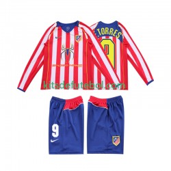 Camisola Retrô Atlético Madrid F TORRES 9 Criança Equipamento principal 2004 2005 Mangas Compridas