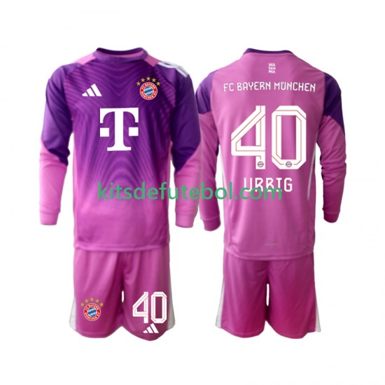 Camisola de Guarda-redes Bayern de Munique Jonas Urbig 40 Criança Quarto equipamento 2025-2026 Mangas Compridas