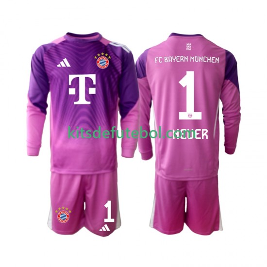 Camisola de Guarda-redes Bayern de Munique Manuel Neuer 1 Criança Quarto equipamento 2025-2026 Mangas Compridas