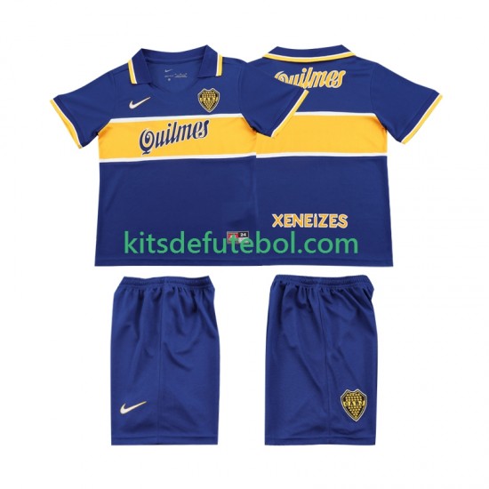Camisola Retrô CA Boca Juniors Criança Equipamento principal 1996 1997 Mangas Curtas