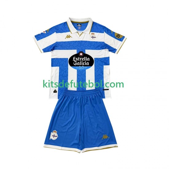 Camisola Deportivo La Coruna Criança Equipamento principal 2025-2026 Mangas Curtas