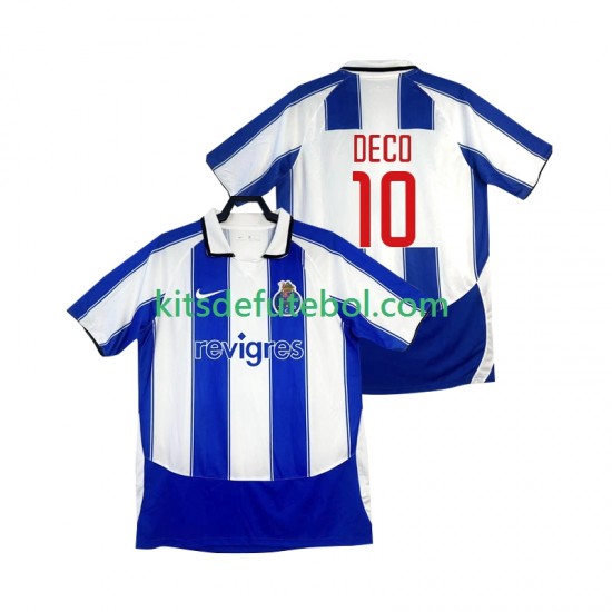 Camisola Retrô FC Porto DECO 10 Homem Equipamento principal 2003 2004 Mangas Curtas
