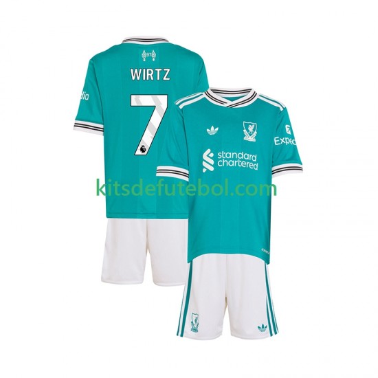Camisola Liverpool Florian Wirtz 7 Criança Terceiro equipamento 2025-2026 Mangas Curtas