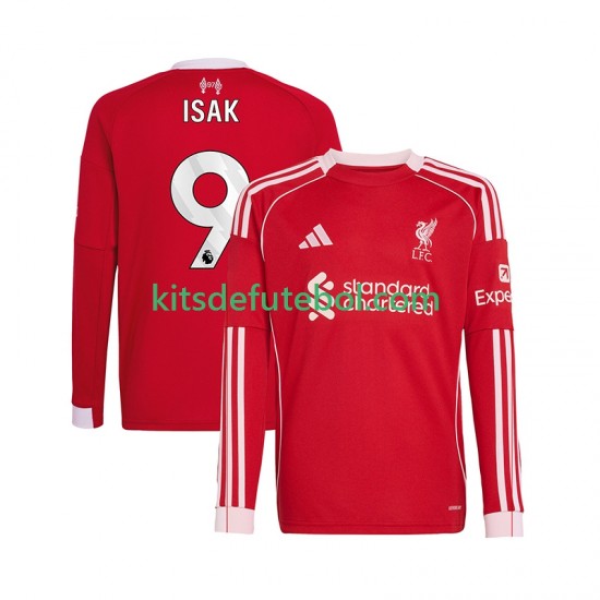Camisola Liverpool ISAK 9 Homem Equipamento principal 2025-2026 Mangas Compridas