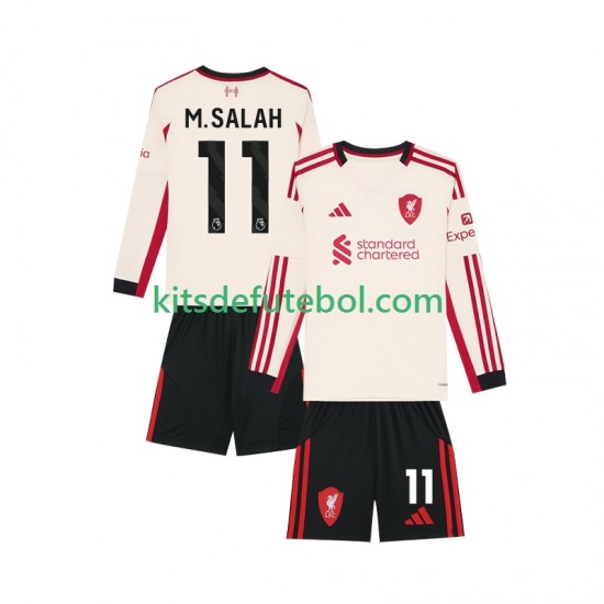 Camisola Liverpool Mohamed Salah 11 Criança Equipamento alternativo 2025-2026 Mangas Compridas