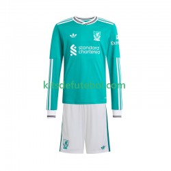 Camisola Liverpool Criança Terceiro equipamento 2025-2026 Mangas Compridas