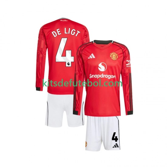 Camisola Liverpool Virgil van Dijk 4 Criança Equipamento principal 2025-2026 Mangas Compridas