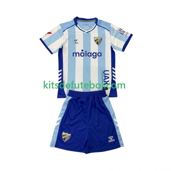 Camisola Málaga CF Criança Equipamento principal 2025-2026 Mangas Curtas