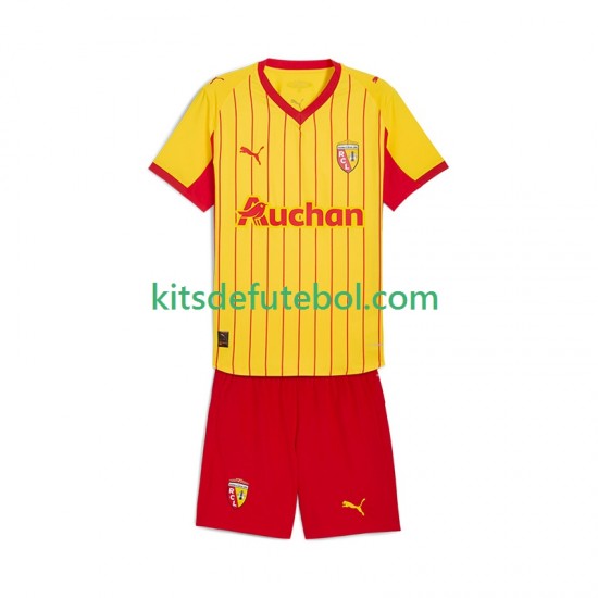 Camisola RC Lens Criança Equipamento principal 2025-2026 Mangas Curtas
