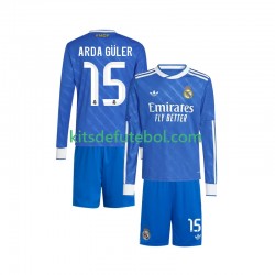 Camisola Real Madrid Arda Guler 15 Criança Terceiro equipamento 2025-2026 Mangas Compridas