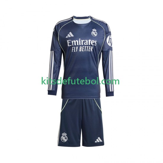 Camisola Real Madrid Criança Equipamento alternativo 2025-2026 Mangas Compridas