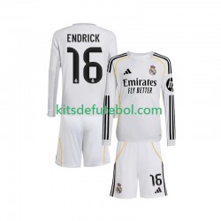 Camisola Real Madrid Endrick 16 Criança Equipamento principal 2025-2026 Mangas Compridas