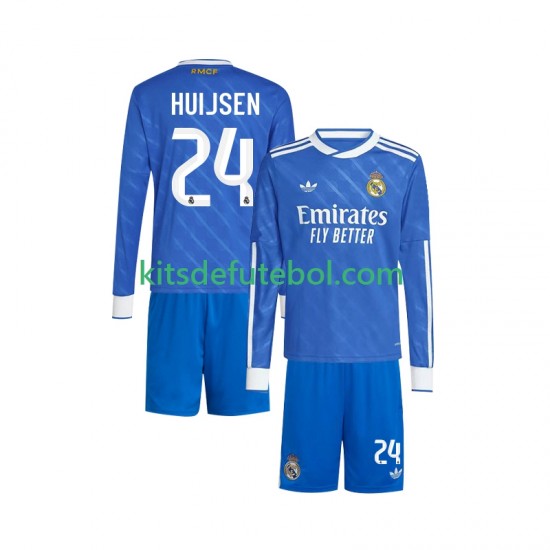 Camisola Real Madrid Huijsen 24 Criança Terceiro equipamento 2025-2026 Mangas Compridas