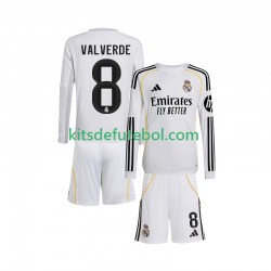 Camisola Real Madrid Valverde 8 Criança Equipamento principal 2025-2026 Mangas Compridas