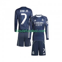 Camisola Real Madrid Vinicius Junior 7 Criança Equipamento alternativo 2025-2026 Mangas Compridas