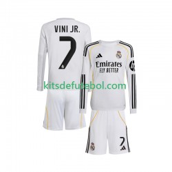 Camisola Real Madrid Vinicius Junior 7 Criança Equipamento principal 2025-2026 Mangas Compridas