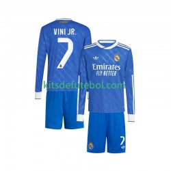 Camisola Real Madrid Vinicius Junior 7 Criança Terceiro equipamento 2025-2026 Mangas Compridas