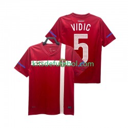 Camisola Retrô Seleção da Sérvia VIDIC 5 Homem Equipamento principal 2010 Mangas Curtas