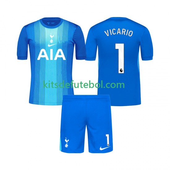 Camisola de Guarda-redes Tottenham Hotspur Guglielmo Vicario 1 Criança Equipamento alternativo 2025-2026 Mangas Curtas