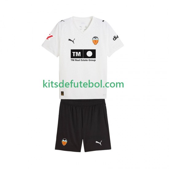 Camisola Valencia CF Criança Equipamento principal 2025-2026 Mangas Curtas